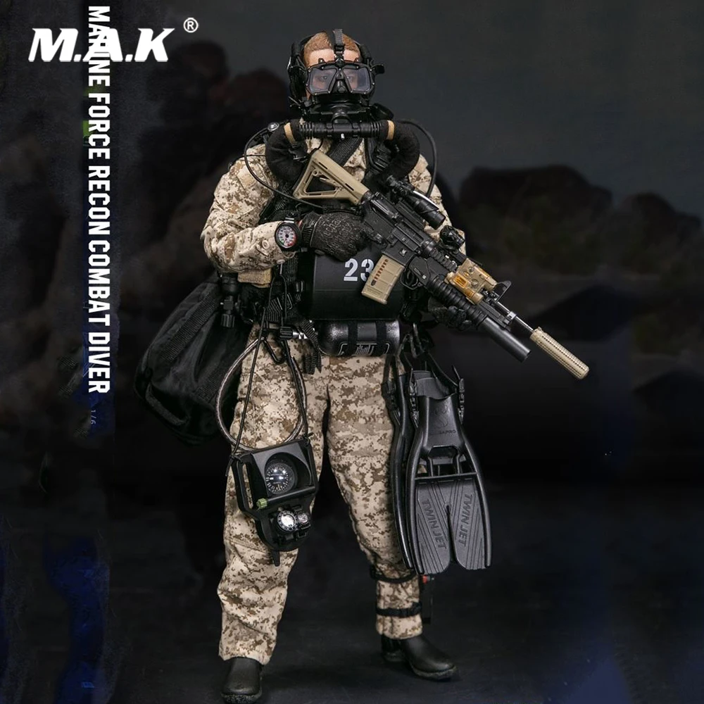 1/6 весы Коллекционная морской пехоты RECON COMBAT DIVER пустыни MARPAT версия модели головы