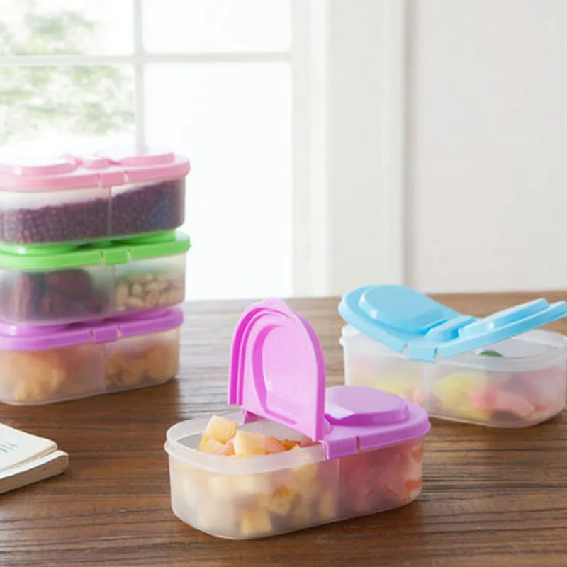 Горячая 1 хранилище ПК коробка контейнер двойной отсек Прочный Кухня Еда