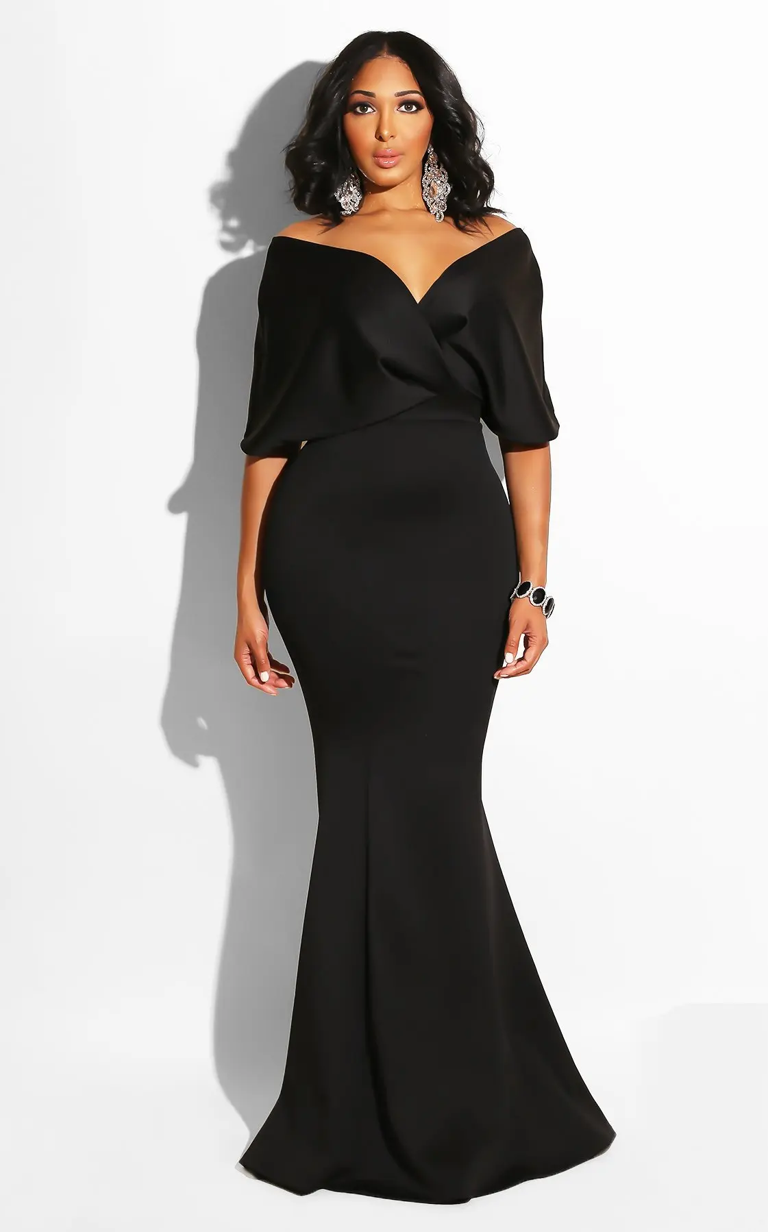 Женское платье макси сексуальное с глубоким v образным вырезом открытыми плечами