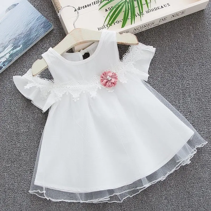 Платье для девочек 2018 Детские платья с кружевами без бретелек Летние Платья