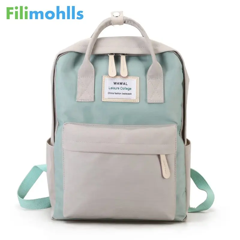 

Women Hot Canvas Backpacks Candy Color Waterproof School Bags for Teenagers Girls Laptop Backpacks Patchwork Backpack New S1868