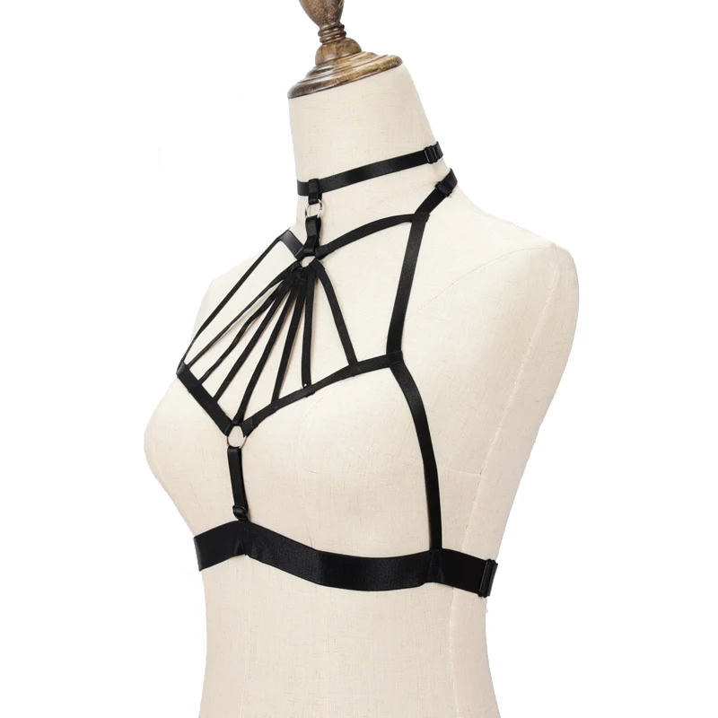 Сексуальное Тело harneess бюстгальтер Харадзюку Готический рейв БДСМ бандаж