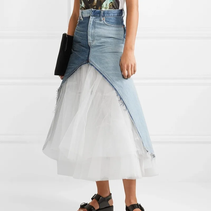 Женская сетчатая юбка TWOTWINSTYLE весенняя повседневная обтягивающая с высокой