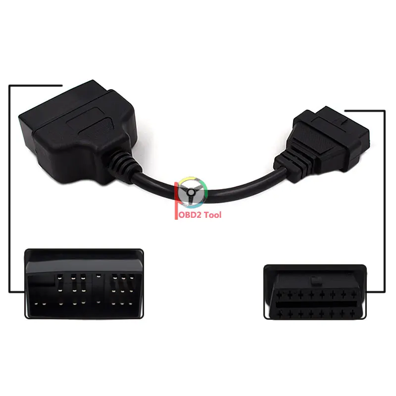Для Toyota 22Pin в OBD2 16Pin гнездовой разъем адаптер для Toyota 22 Pin OBDII гнездовой до 16 Pin ремонтный Шнур