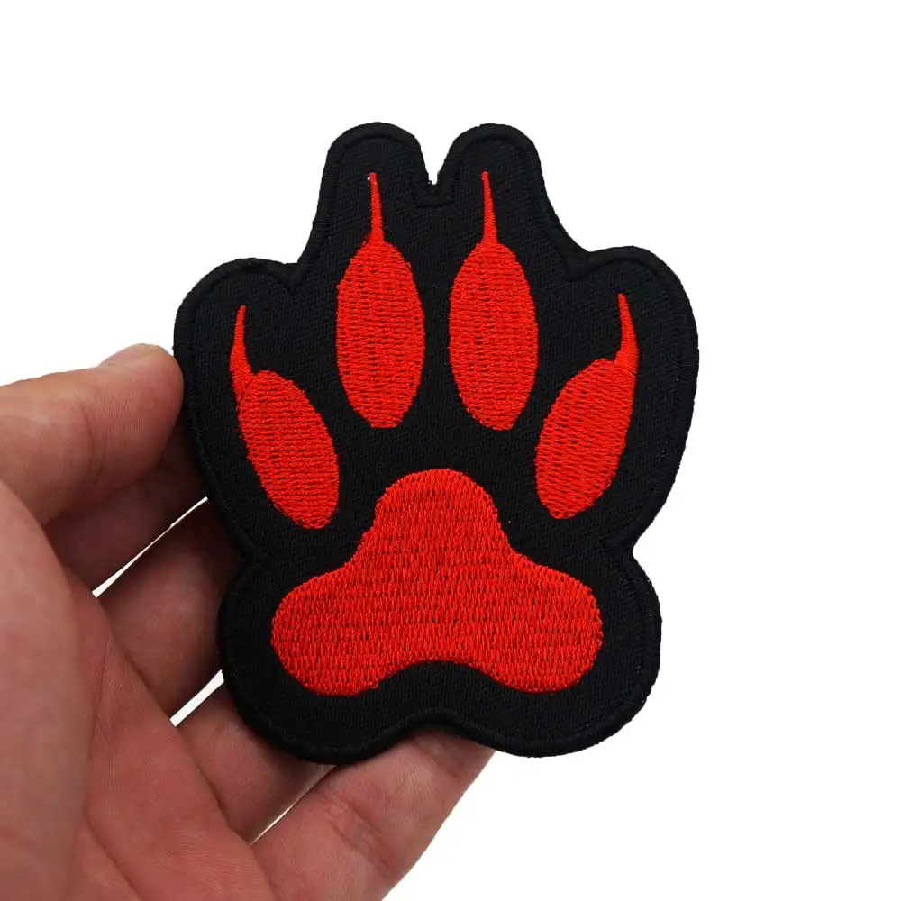 Собак Paw принт приклеивающиеся утюгом нашивки вышитая аппликация этикетка для