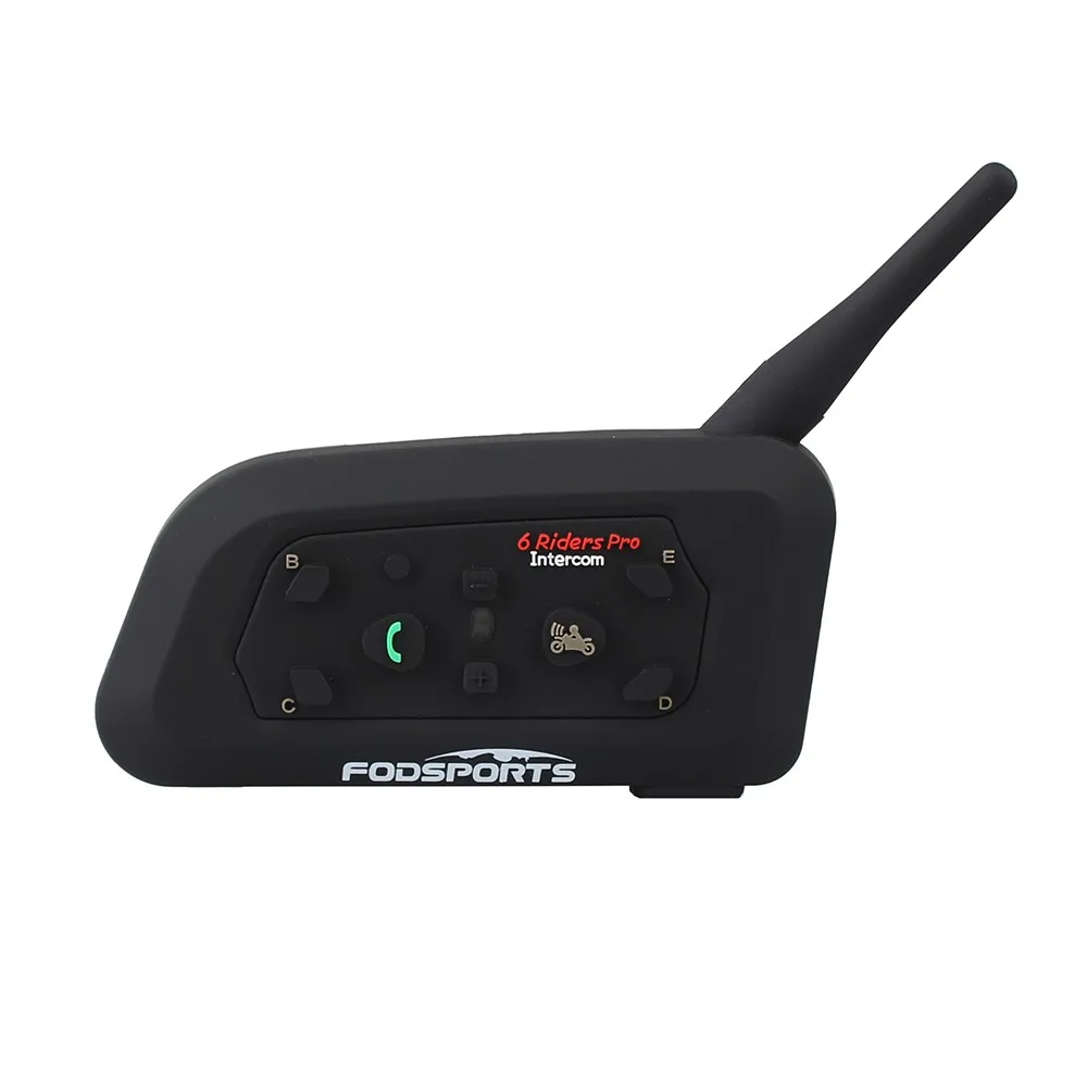 Fodsports 2 шт V6 Pro мотоциклетный шлем Bluetooth гарнитура Интерком 6 всадников 1200 м беспроводной Intercomunicador BT Interphone