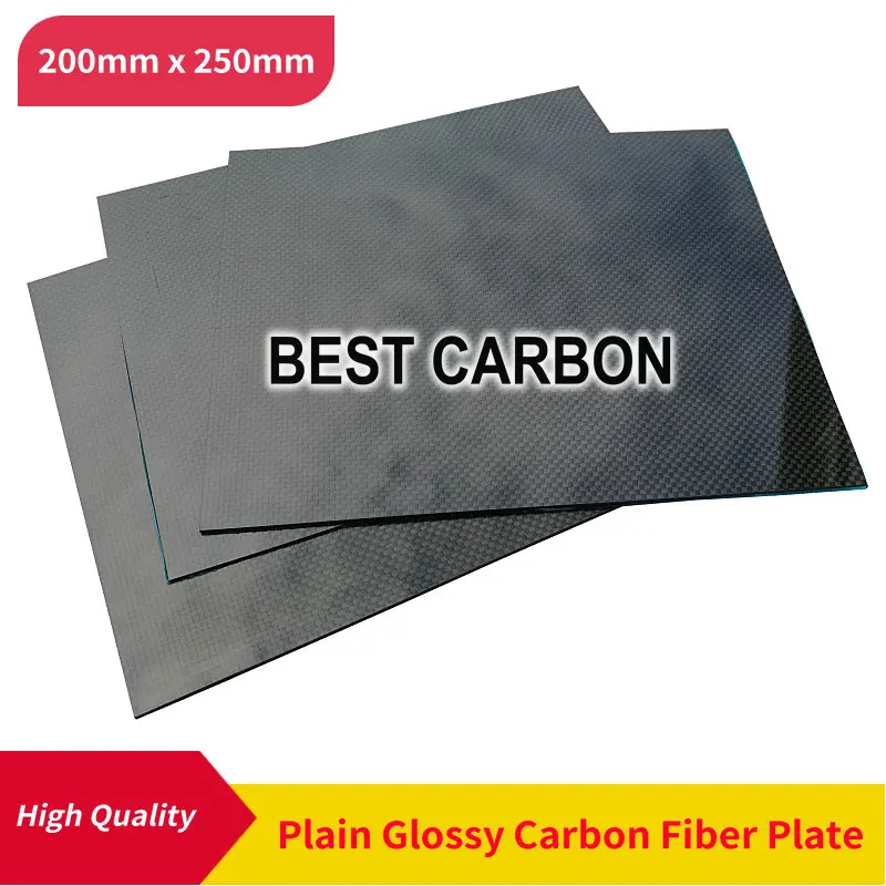 

Free Shipping 200mm x 250mm 100% Plain glossy Carbon Fiber Plate, laminate plate, rigid plate , car board , rc plane plate
