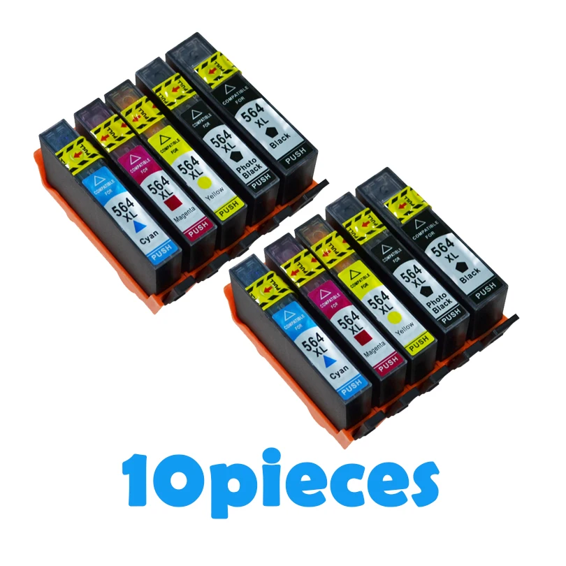 10 шт. XiongCai совместимые чернильные картриджи для HP 564 5510 5511 5515 5520 5525 6510 6515 6520 7510 7515