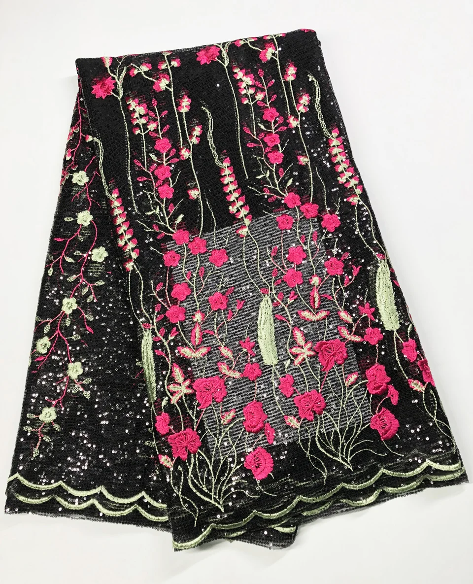Роскошная ткань африканская кружевная высокое качество искусственная с золотой