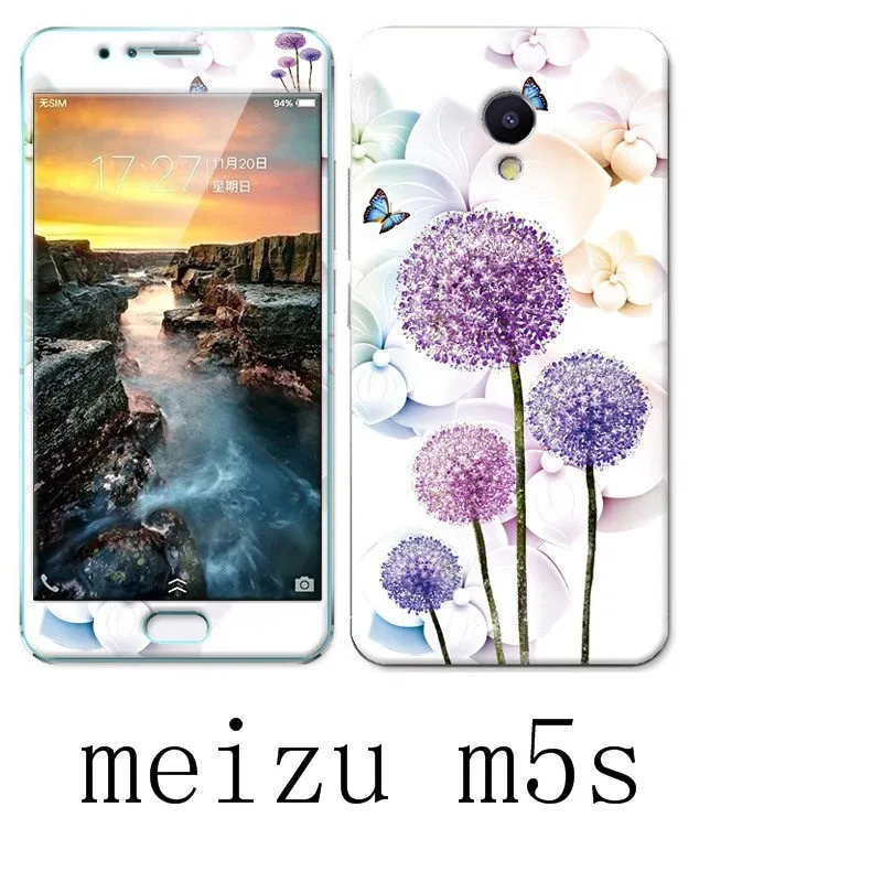 meizu m5s Case 360 Degree Protective TPU Cover+Color integrated tempered glass For meilan 5s (5.2&quot) brand #3088 |