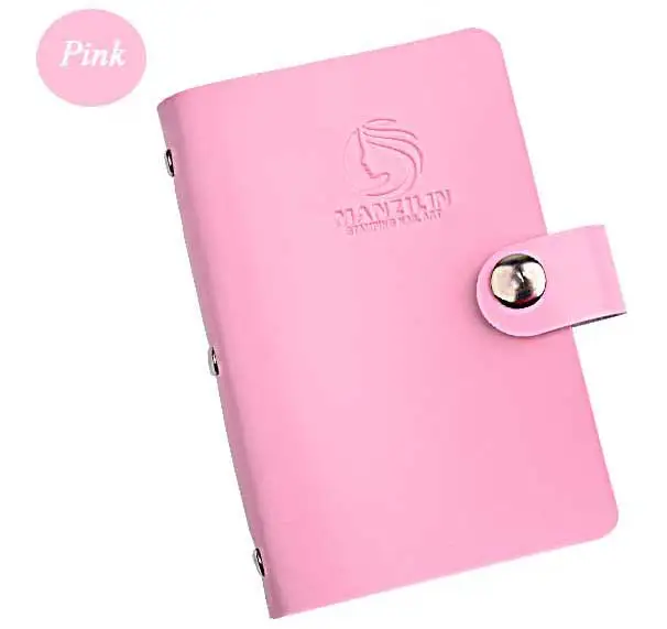 Pink 20 слотов прямоугольные пластины для штамповки ногтей Пустой шаблон Чехол держатель Органайзер для 6 см* 12 см трафарет Альбом для хранения - Цвет: Pink