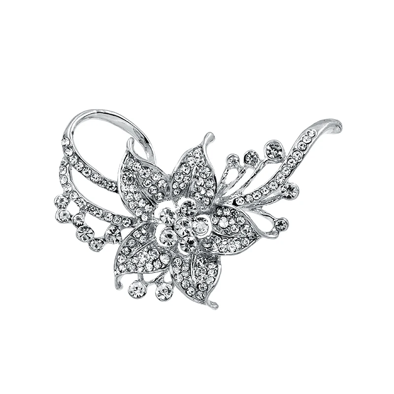 Новый Дизайн Очаровательные броши в форме цветка с кристаллами для женщин и