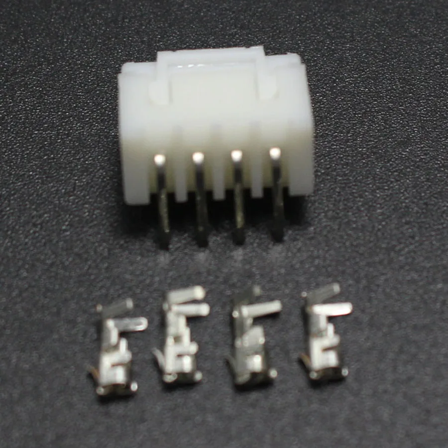 50 комплектов коннекторов для XH2.54 4P 2 54 мм 4Pin XH 90 Угловой разъем + клемма PCB