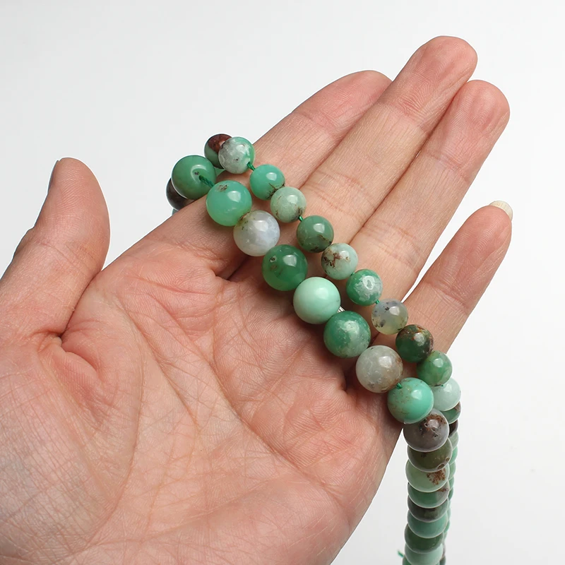 Круглые бусины Chrysoprase неокрашенные зеленого цвета 4/6/8/10/12/14 мм для