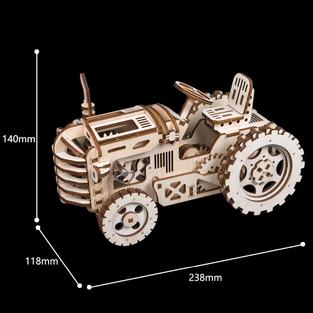 Robotime DIY рукоятка привод трактор 3D деревянная модель строительные наборы игрушки