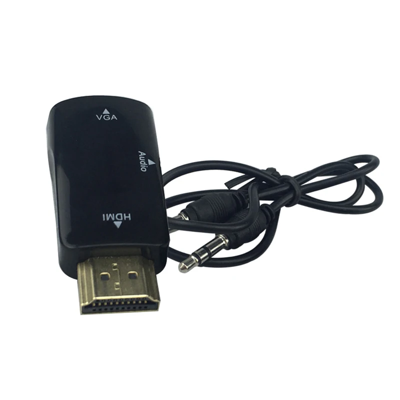 Мужчин и Женщин HDMI к VGA Адаптер Конвертер + 3.5 мм Аудио Кабель 1080 P для raspberry pi 3 ПК TV