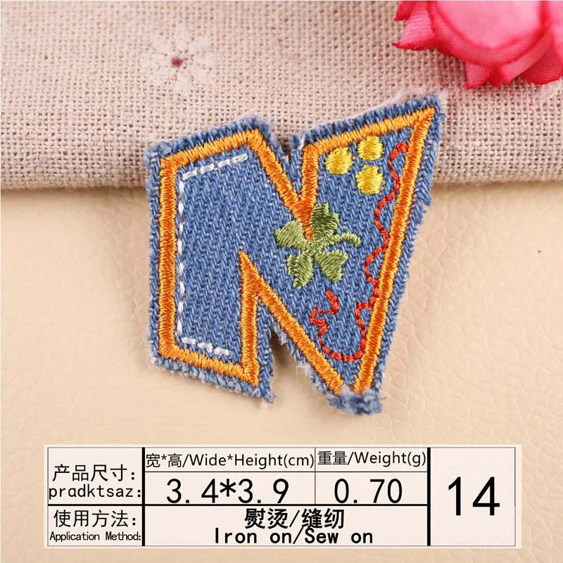 10 шт./лот ковбойская вышивка Harajuku значки синие английские с буквами для одежды на