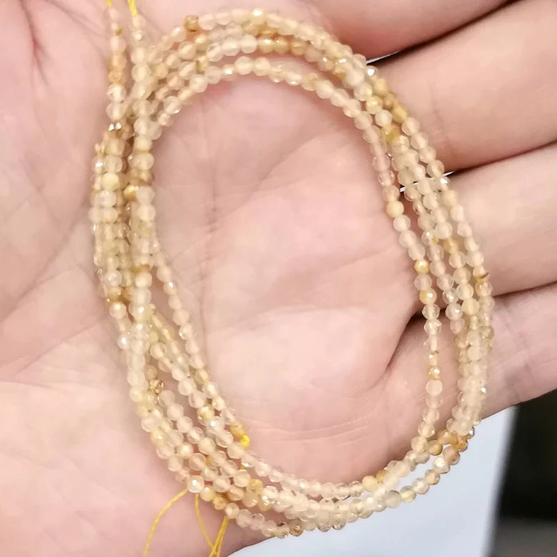 Blonde crystal Граненые 2/3/4 мм Натуральный Камень Бисер Розовый кристалл кварца Драгоценный Камень Бисер для изготовления ювелирных изделий бисером браслетов или бус своими руками - Цвет: Blonde crystal