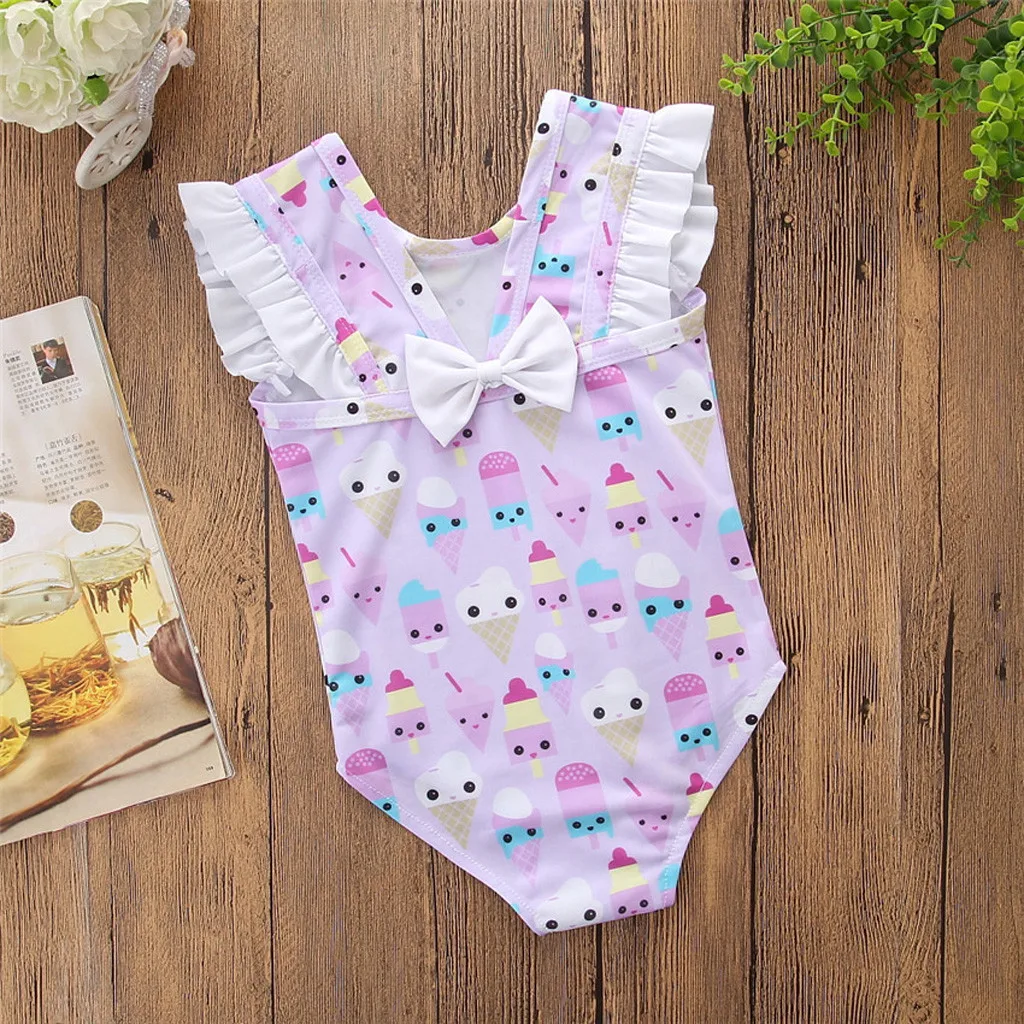 SAGACE/бикини для маленьких девочек пляжная одежда с принтом мороженого цельный