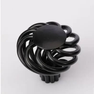 Античные черные круглые ручки для ящиков клетка птиц комод кухонный шкаф мебели