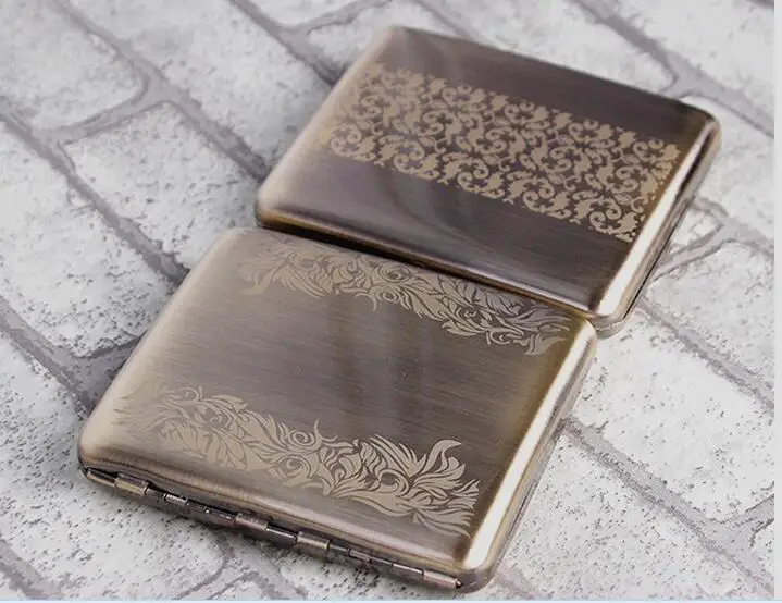 5pcs/lot Boutique Stainless Steel Cigarette Box holder Chinese style metal cigarette case storage pocket Carry 20 Cigarettes | Дом и сад