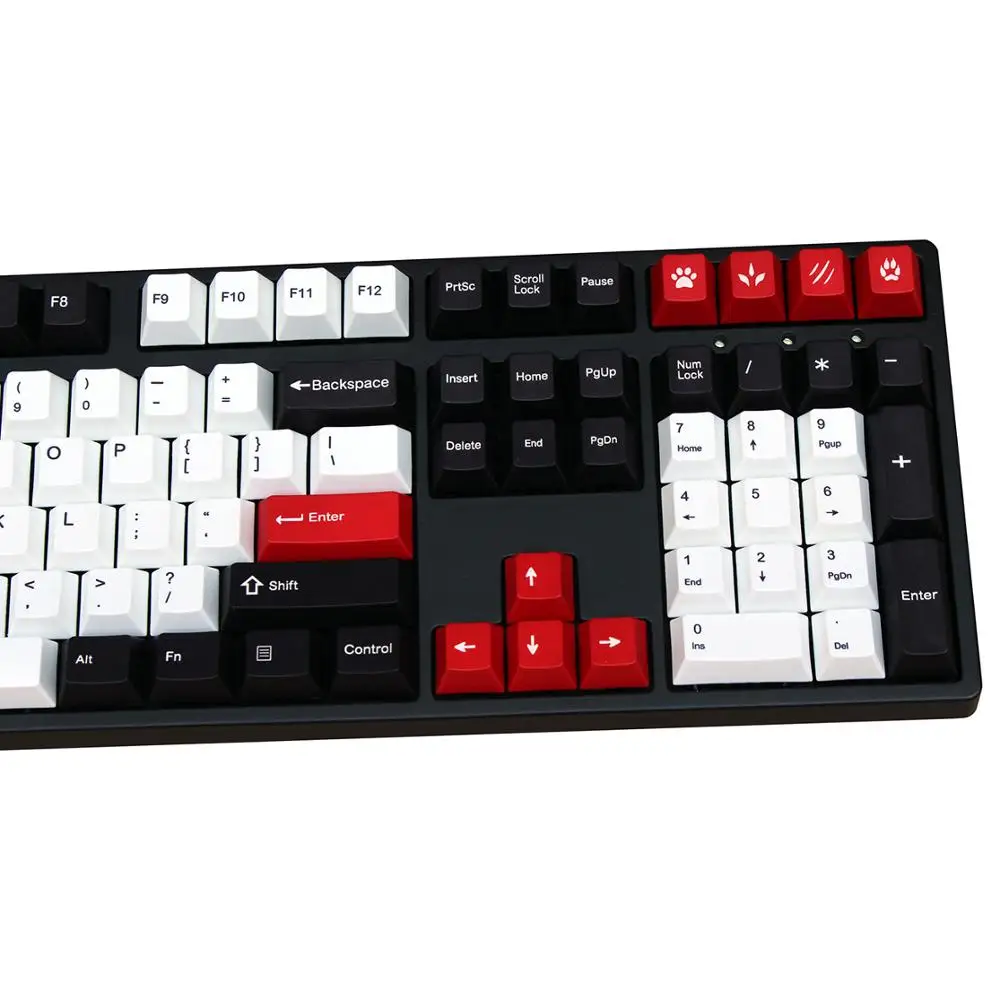 Черный/Красный 108 клавиш сублимированный pbt keycap для механической клавиатуры Cherry Filco Ducky keycap Вишневый профиль только keycaps