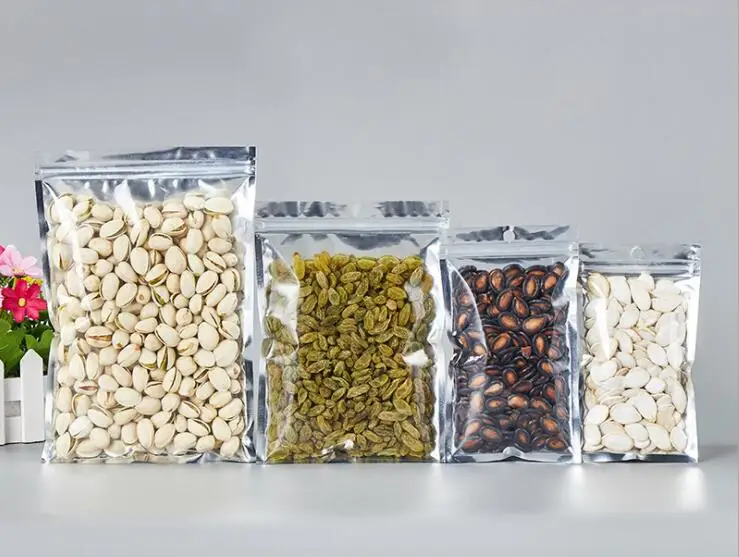 

100 шт. 22x32 см многоразовый пакет Ziplock из алюминиевой фольги пластиковый пакет для упаковки пищевых продуктов многоразовая упаковка для пищев...