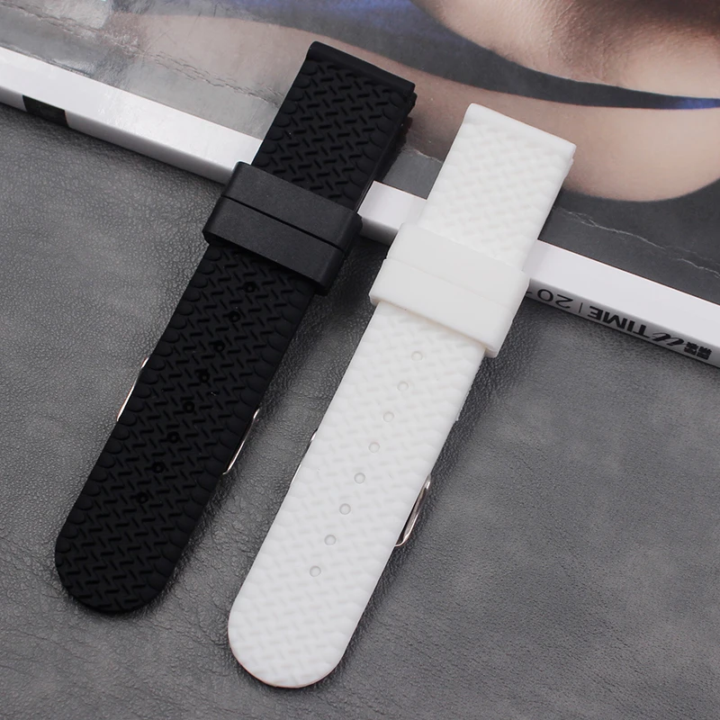 Аксессуары для часов мужской силиконовый ремешок 22 мм Пряжка с язычком Мягкий