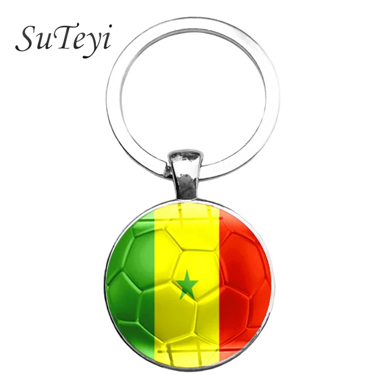SUTEYI Марокко флага Канады Футбол брелок Нигерия флаг Сенегала изображение