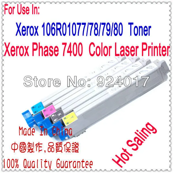 

For Xerox Phaser 7400 7300 7300n 7400n Color Printer 106R01077 106R01078 106R01079 106R01080 Refill Full Toner Cartridge Kit