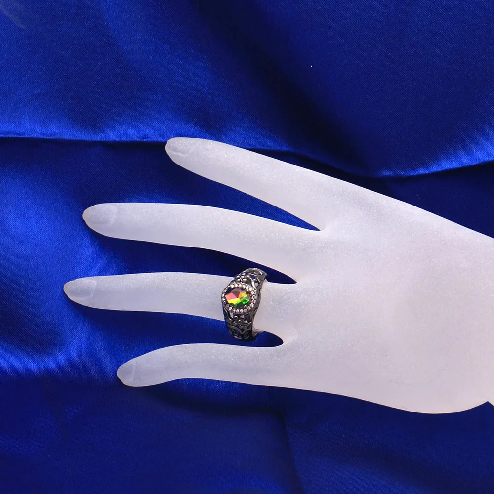 Лидер продаж винтажные черные кольца обещания цветочный дизайн новые модные