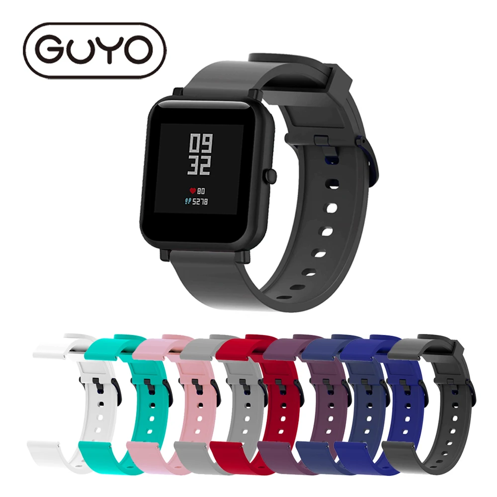 Ремешок для Xiaomi Huami Amazfit Bip BIT мягкий силиконовый ремешок на запястье 20 мм сменный