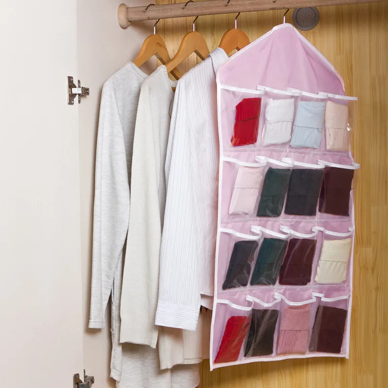 16 карманов складной шкаф Висячие Сумки носки трусы Органайзер Одежда Вешалка