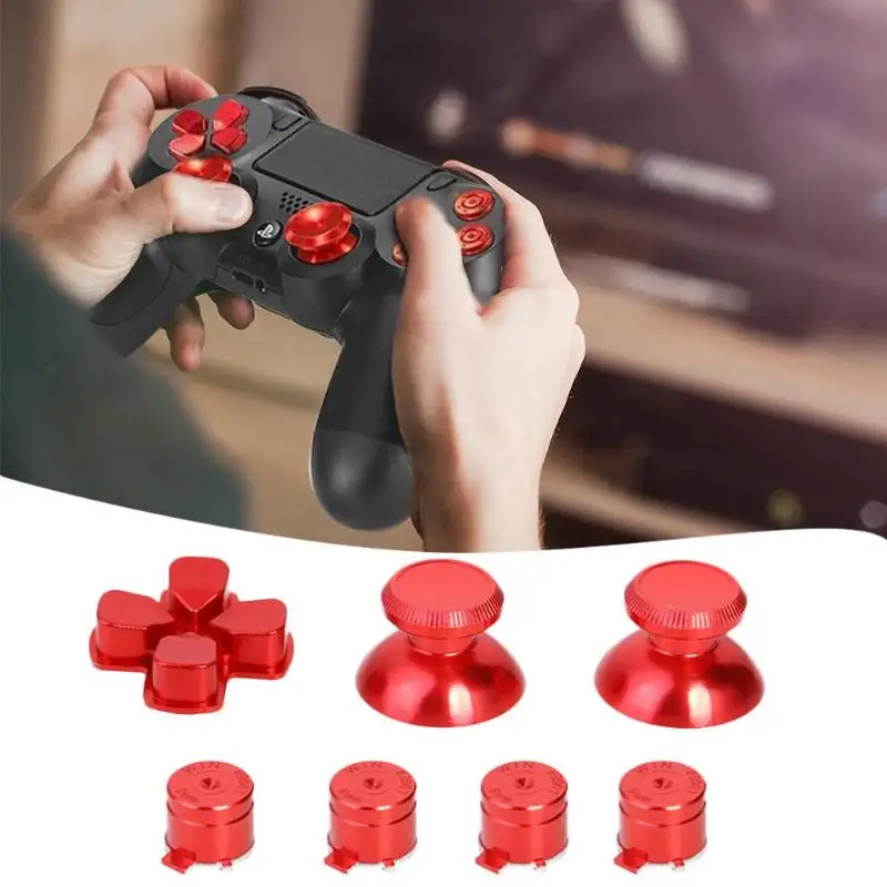 7-металлических аналоговый стик шапки для PS4 игры Xbox One ручки тонкий поляризационный фильтр PRO контроллер алюминиевый Thumbsticks пуля кнопки