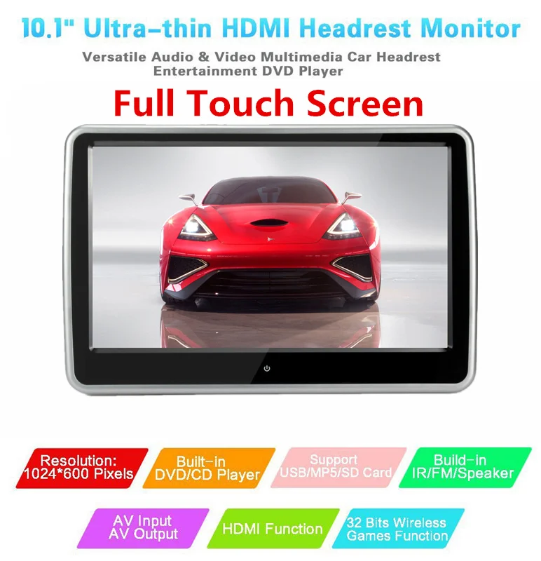 10 1 дюймовый автомобильный подголовник DVD плеер встроенный объектив Hitachi USB SDHDMI