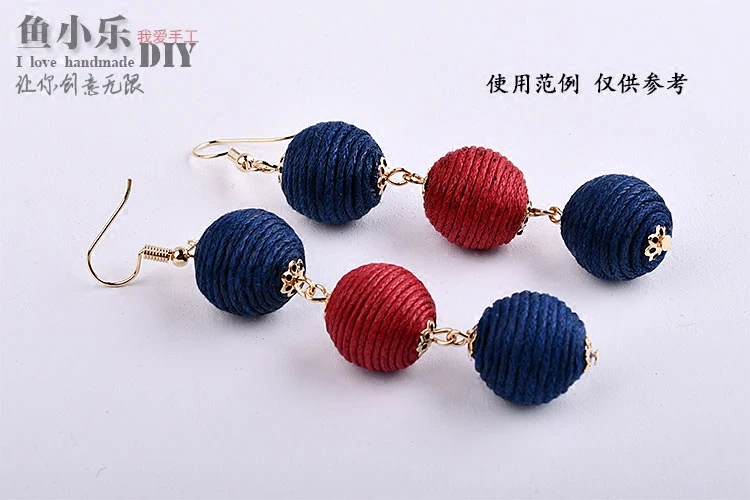 Подвесные серьги ручной работы в народном стиле из вощеной проволоки | Украшения