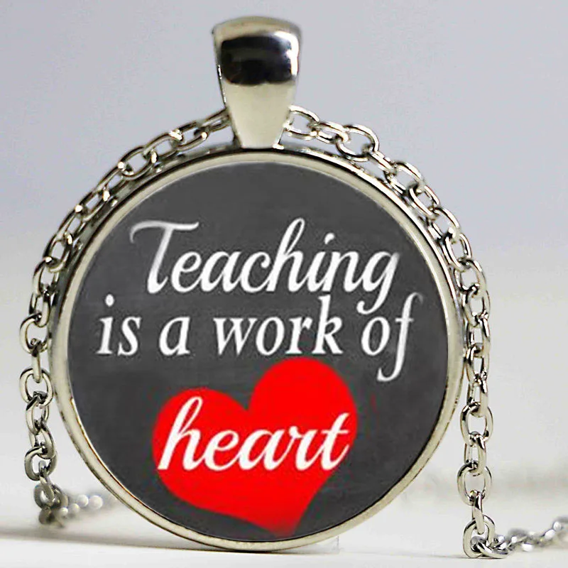 Ожерелье учителя учение-это работа чокер с подвеской в форме сердца ожерелье для