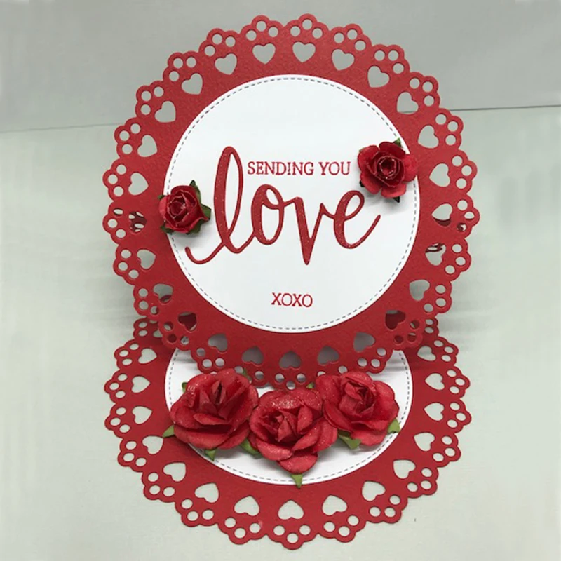 

3D New Creative Heart Shape Flower Cutting Dies Stencil DIY Scrapbooking Album Paper Card Metal Craft