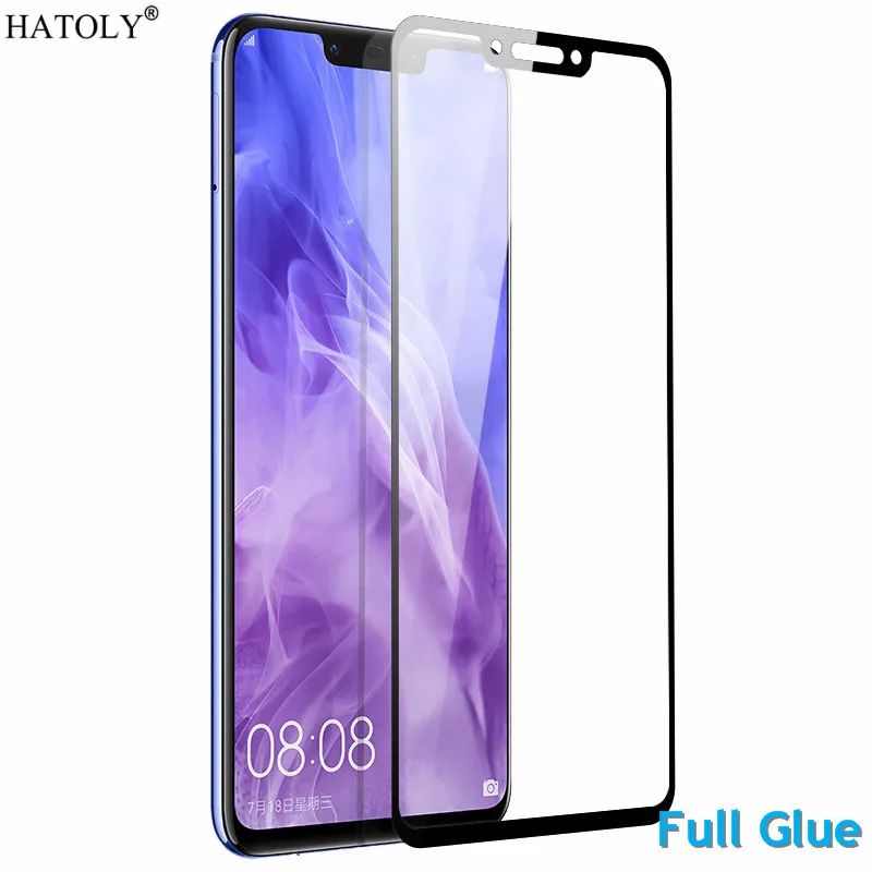 

Закаленное стекло HATOLY с полным покрытием клея для Huawei Nova 3, защита экрана Huawei Nova 3 9H, полное покрытие для Huawei Nova 3, Пыленепроницаемая пленка