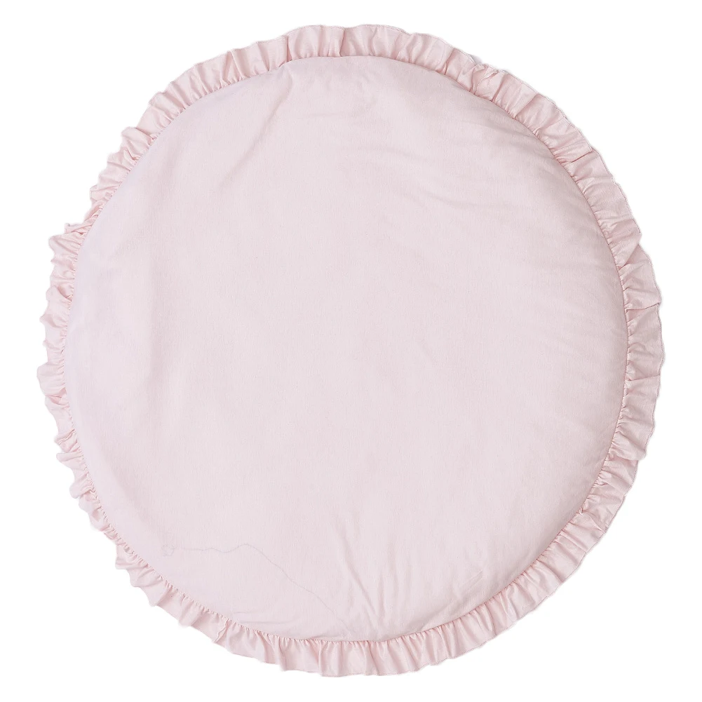 Однотонный ползающий круглый коврик с оборками детский для сна игр на полу