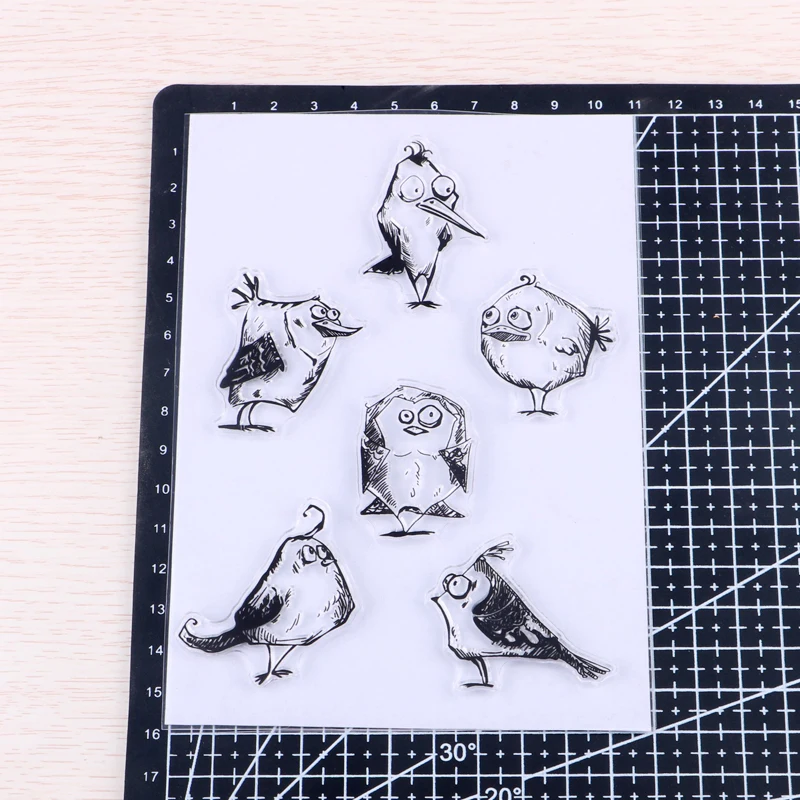 Животное/птица прозрачный резиновый силиконовый штамп для тампонов печать фон