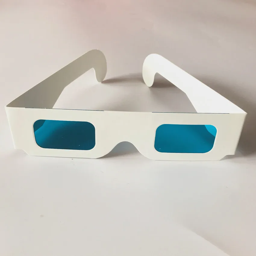 Бесплатная доставка (50 шт./лот) Многоразовые 3D очки из белой бумаги бумажная