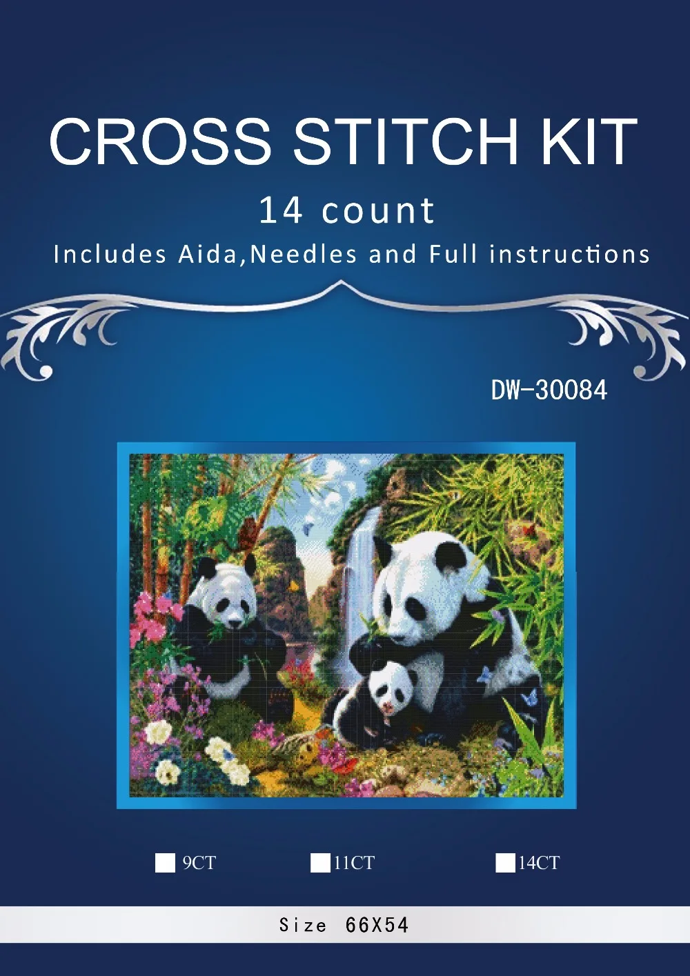 

Top Quality Lovely Hot Sell Counted Cross Stitch Kit Old World Holiday Ornaments Similar DMC DW-3004 two Panda