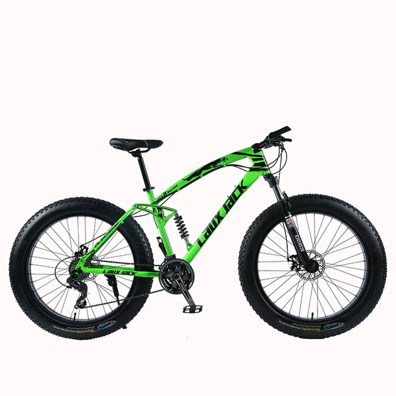 LAUXJACK Горный велосипед Фэтбайк велосипед 26" х 4.0 колеса SHIMANO 24 скорости двухподвесная система амортизации стальная рама Fatbike