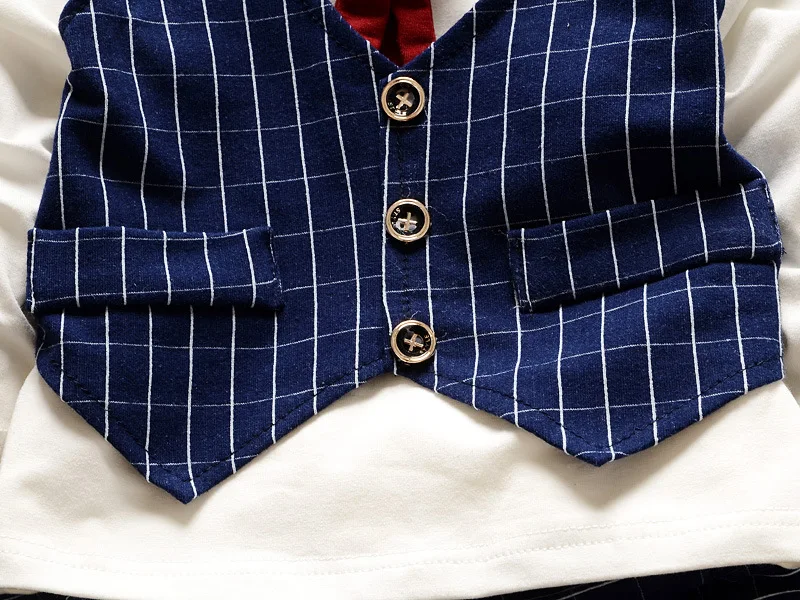 2019 Весна длинный костюм в британском стиле для маленьких мальчиков возрасте от