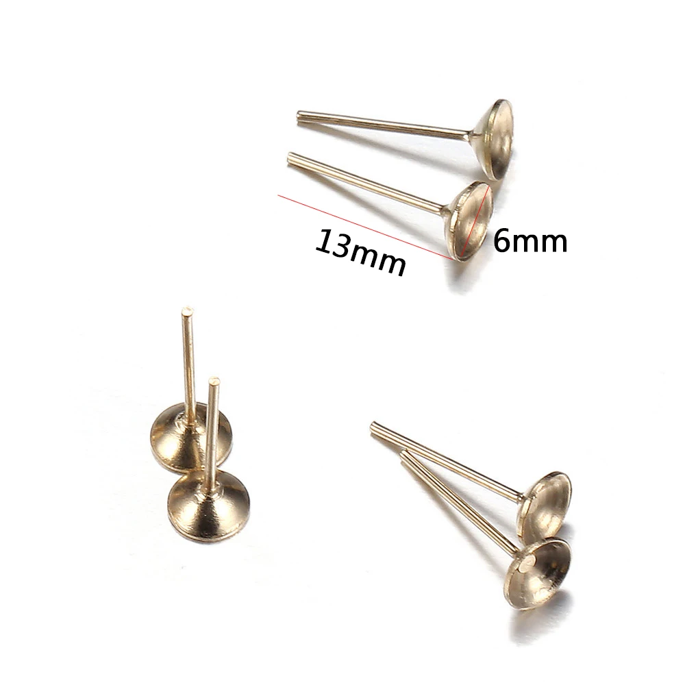 50 шт./лот оптовая продажа модные ушные серьги-гвоздики DIY паста держатель бусин