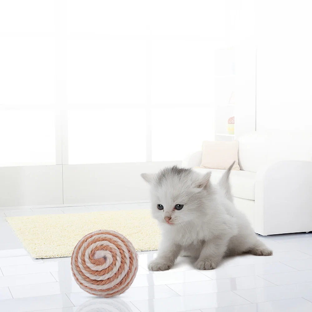 Игрушка для кошек 5 см сизальный шар игрушка с царапинами интерактивная