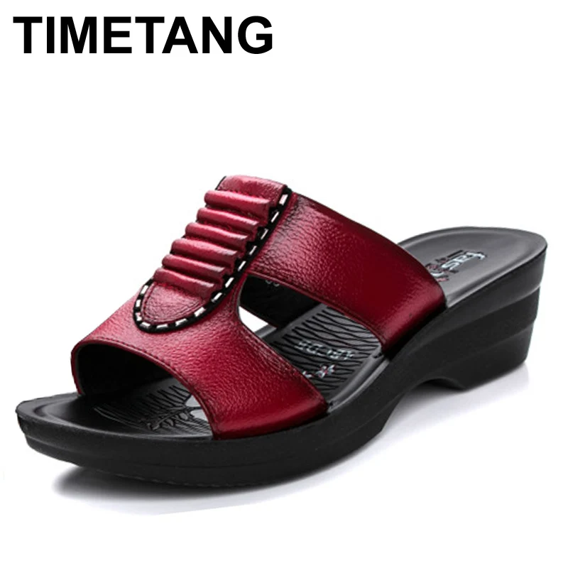 TIMETANG новые летние тапочки для мамы Модные женские шлепанцы Мягкая удобная