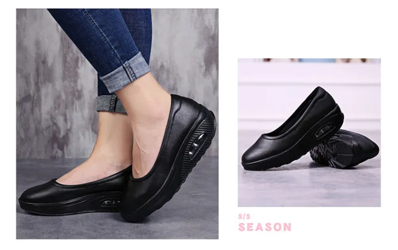 YAERNI Women Nurse Flats Shoes PU Leather Slip On Moccains Ladies Round Toe White Loafers Flat Women Sneakers Autumn Size 35-42