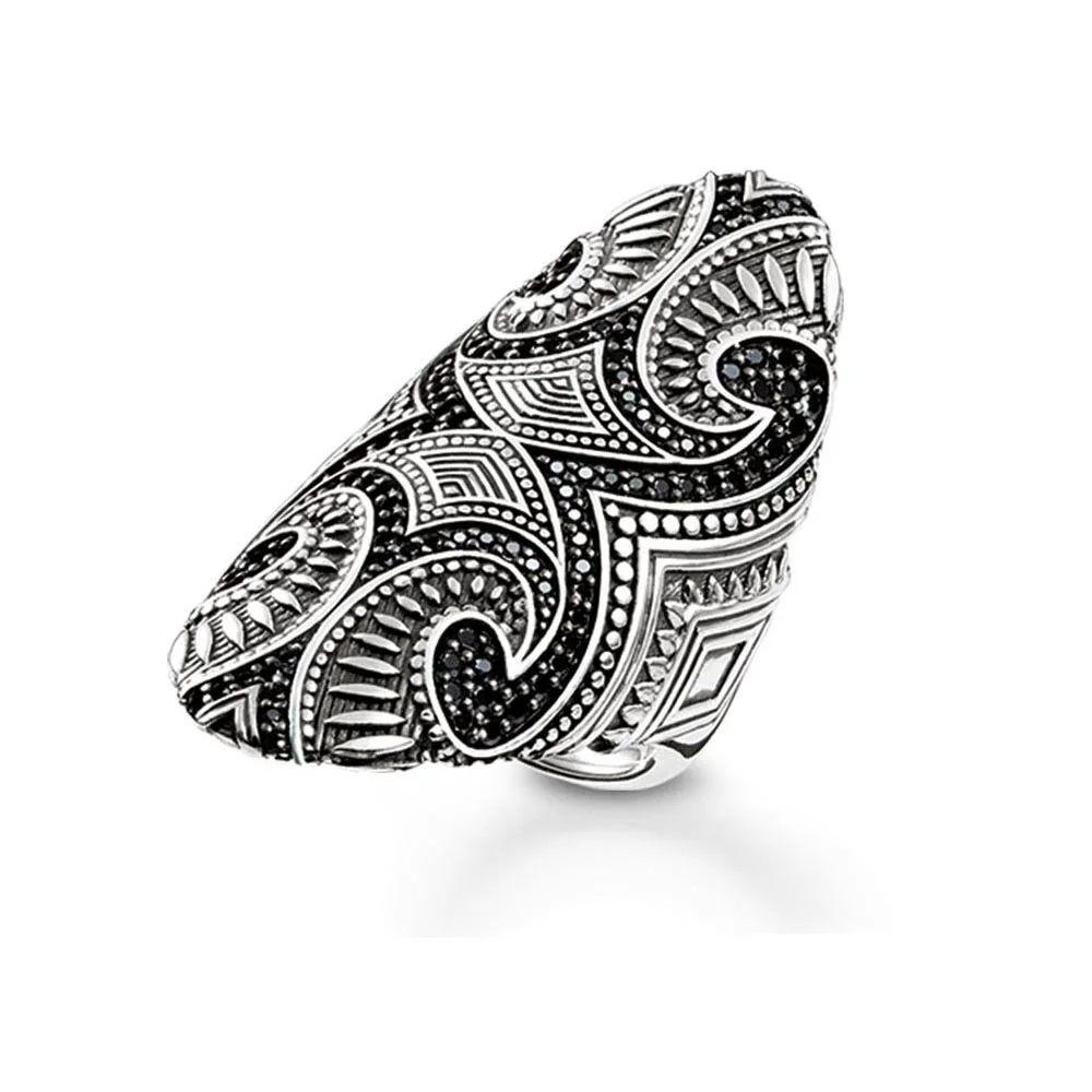 Женское кольцо для коктейлей Maori Cultural Tattoo Ornament большие кольца из стерлингового